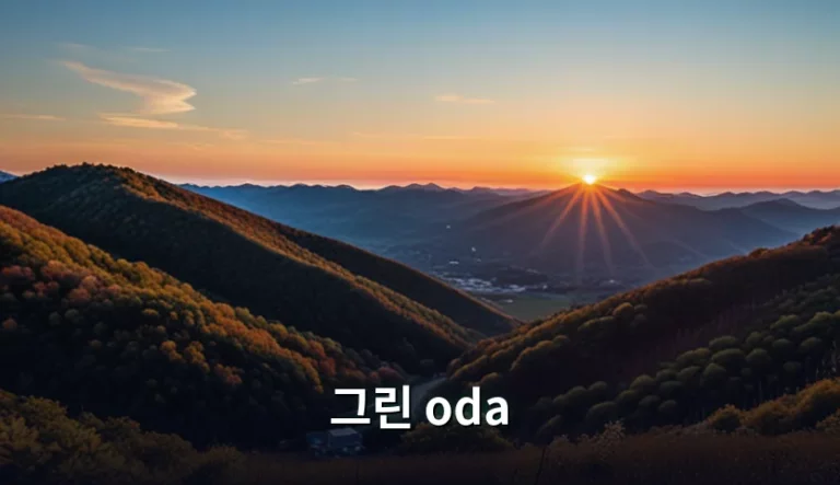 지구를 살리는 지속 가능한 여정 그린 ODA 가이드